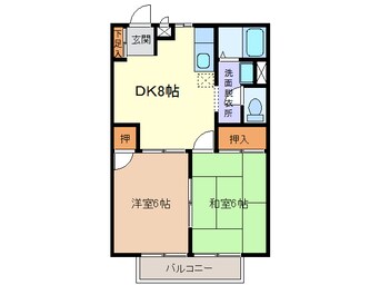 間取図 名鉄津島線･尾西線（須ケ口-弥富）/甚目寺駅 徒歩25分 2階 築29年