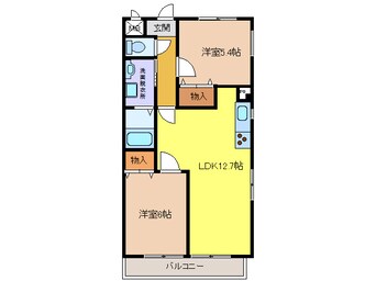 間取図 名鉄津島線･尾西線（須ケ口-弥富）/木田駅 徒歩12分 2階 築32年