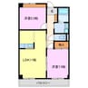 名鉄津島線･尾西線（須ケ口-弥富）/甚目寺駅 バス:18分:停歩10分 3階 築29年 2LDKの間取り