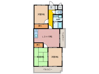 間取図 名鉄津島線･尾西線（須ケ口-弥富）/甚目寺駅 徒歩8分 2階 築34年