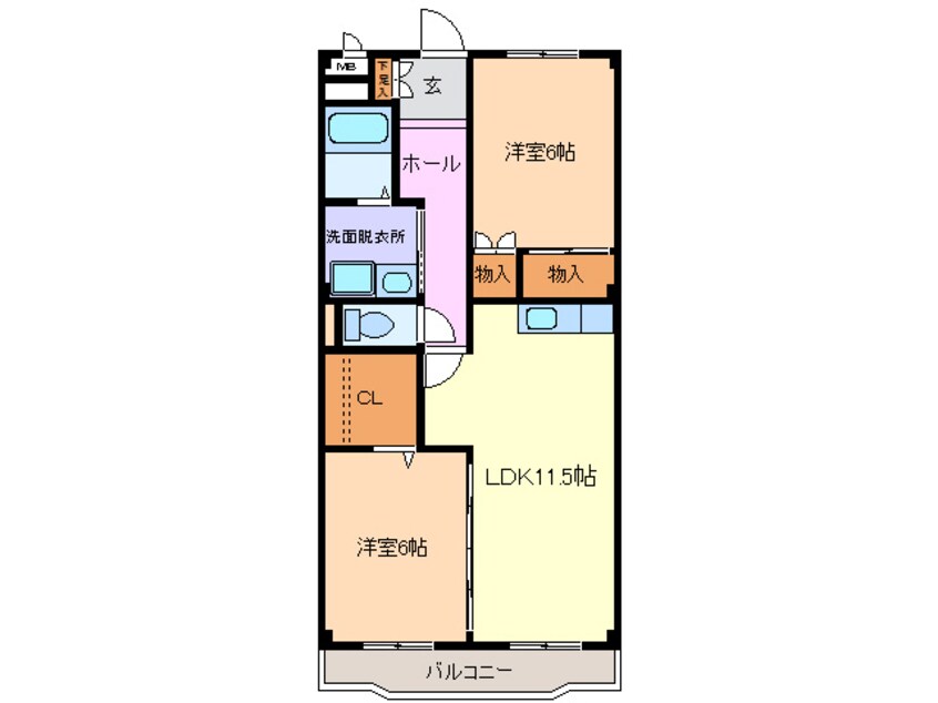 間取図 名鉄尾西線（津島－玉ノ井）/町方駅 徒歩13分 2階 築22年