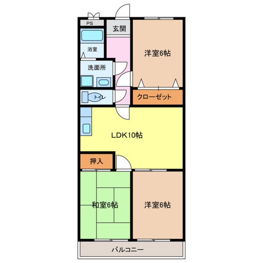 間取図 名古屋市営地下鉄東山線/中村公園駅 バス12分東条下車:停歩9分 5階 築28年