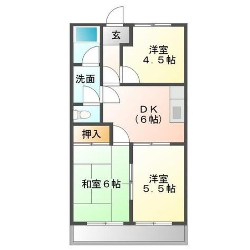 間取図 関西本線（東海）/蟹江駅 徒歩17分 3階 築29年