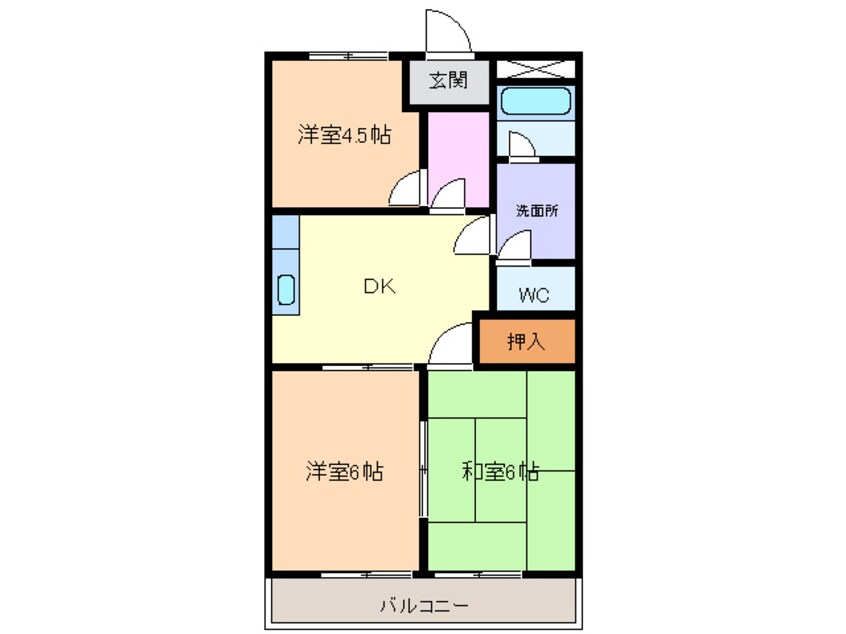 間取図 近鉄名古屋線/近鉄蟹江駅 徒歩16分 1階 築29年