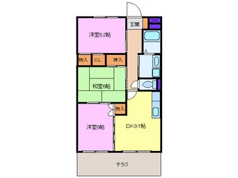 間取図 東海道本線/枇杷島駅 徒歩6分 1階 築23年