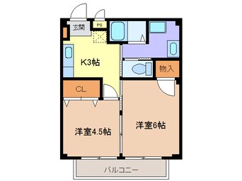 間取図 名鉄津島線･尾西線（須ケ口-弥富）/木田駅 徒歩15分 2階 築25年