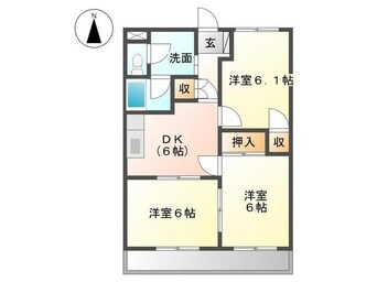 間取図 近鉄名古屋線/近鉄弥富駅 車移動　7分2.5km 3階 築26年