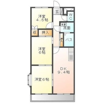 間取図 名鉄名古屋本線/新清洲駅 徒歩2分 3階 築26年