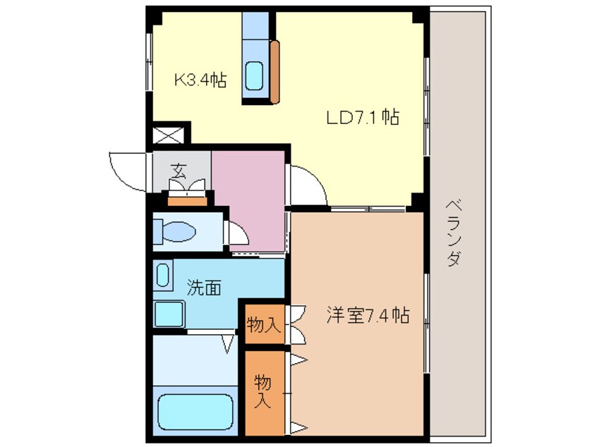 間取図 近鉄名古屋線/佐古木駅 徒歩10分 1階 築22年