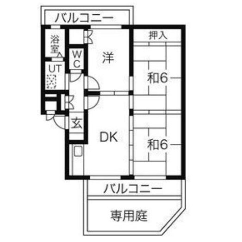 間取図 名鉄津島線･尾西線（須ケ口-弥富）/甚目寺駅 徒歩8分 1階 築40年