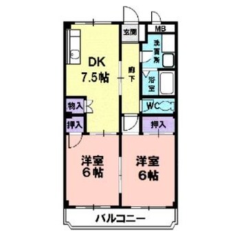 間取図 名鉄名古屋本線/丸ノ内駅 徒歩6分 3階 築29年