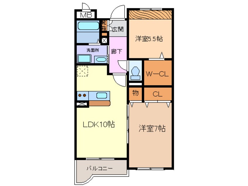 間取図 東海交通事業城北線/尾張星の宮駅 徒歩2分 4階 築19年