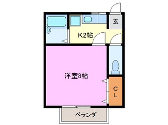 間取図 名鉄名古屋本線/新清洲駅 徒歩15分 2階 築31年