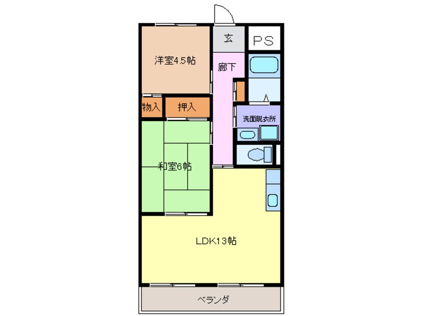 間取図 関西本線（東海）/弥富駅 徒歩20分 2階 築26年