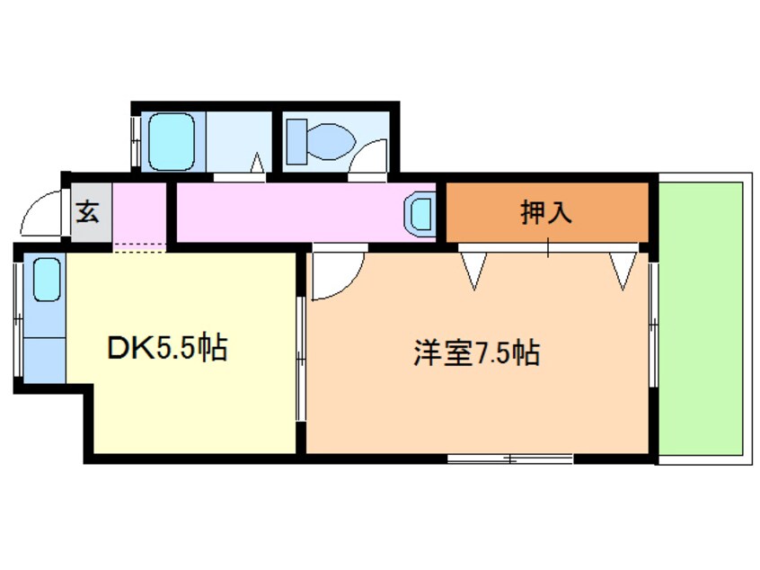 間取図 東海交通事業城北線/尾張星の宮駅 徒歩15分 1階 築40年