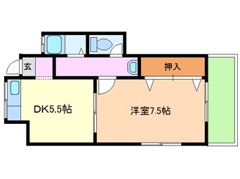 間取図 東海交通事業城北線/尾張星の宮駅 徒歩15分 1階 築40年