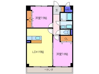 間取図 東海交通事業城北線/尾張星の宮駅 徒歩3分 4階 築19年