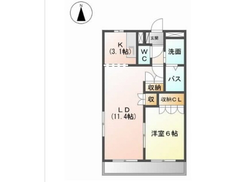 間取図 近鉄名古屋線/富吉駅 徒歩2分 1階 築19年