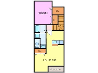 間取図 名鉄名古屋本線/須ケ口駅 徒歩19分 2階 築18年