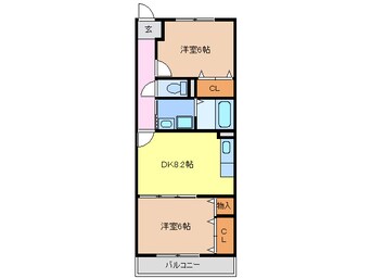 間取図 名鉄名古屋本線/西枇杷島駅 徒歩3分 2階 築22年