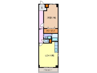 間取図 名鉄名古屋本線/丸ノ内駅 徒歩10分 2階 築18年