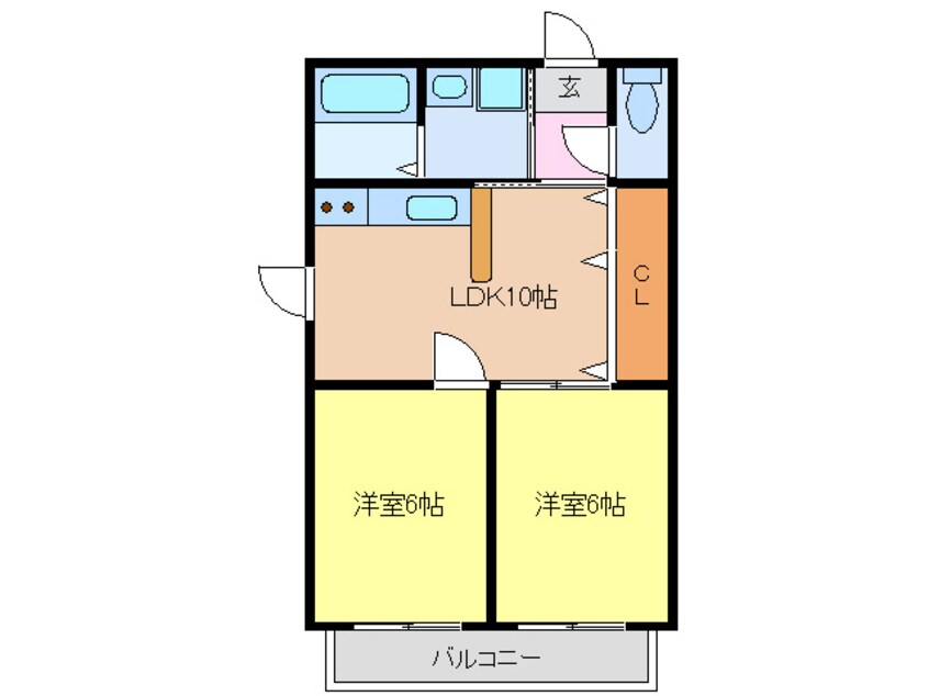 間取図 東海交通事業城北線/尾張星の宮駅 徒歩5分 1階 築28年