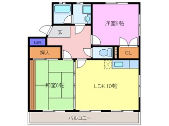 間取図 東海道本線/枇杷島駅 徒歩12分 3階 築26年