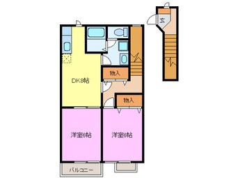 間取図 名鉄名古屋本線/新清洲駅 徒歩17分 2階 築25年