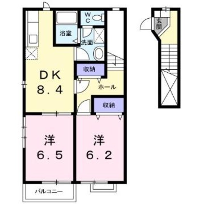 間取図 名鉄名古屋本線/新清洲駅 徒歩17分 2階 築24年