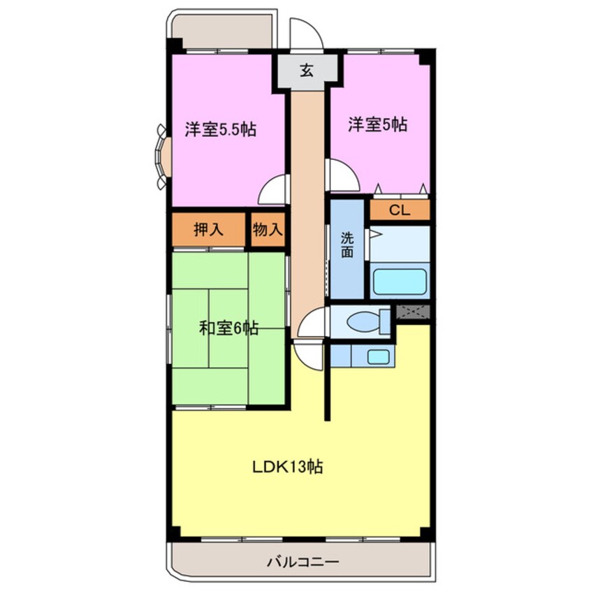 間取図 名古屋市営地下鉄東山線/中村公園駅 バス25分七宝役場前下車:停歩1分 6階 築26年