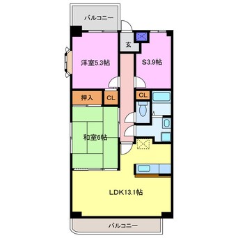 間取図 名古屋市営地下鉄東山線/中村公園駅 バス18分安松下車:停歩3分 4階 築23年