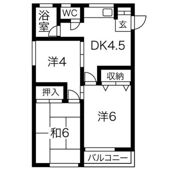 間取図 東海道本線/清洲駅 徒歩18分 2階 築45年