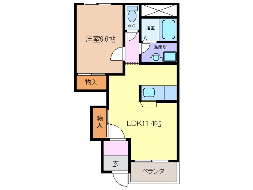 間取図 名鉄名古屋本線/大里駅 徒歩22分 1階 築16年