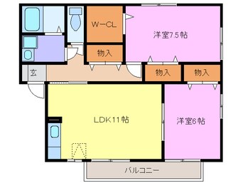 間取図 東海交通事業城北線/尾張星の宮駅 徒歩17分 2階 築21年