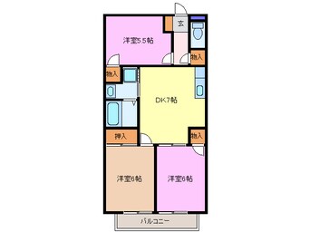 間取図 東海道本線/清洲駅 徒歩38分 2階 築28年