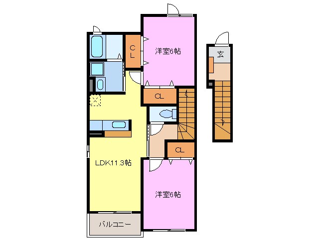 間取り図 関西本線（東海）/蟹江駅 徒歩13分 2階 築15年