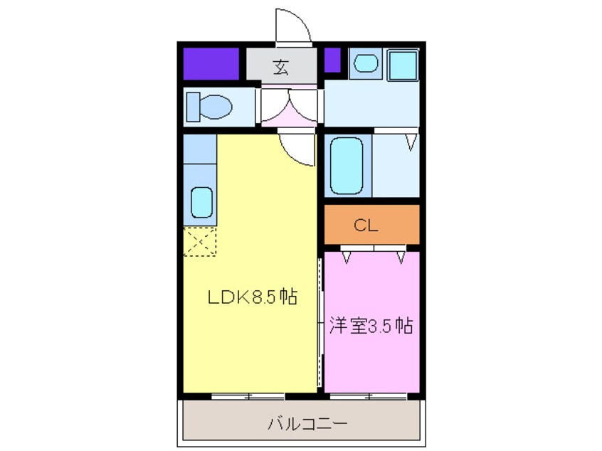 間取図 名鉄名古屋本線/国府宮駅 徒歩4分 3階 築15年