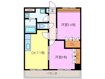 間取図 名鉄津島線･尾西線（須ケ口-弥富）/甚目寺駅 徒歩18分 2階 築15年