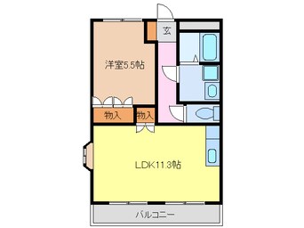 間取図 名鉄津島線･尾西線（須ケ口-弥富）/甚目寺駅 徒歩20分 2階 築18年