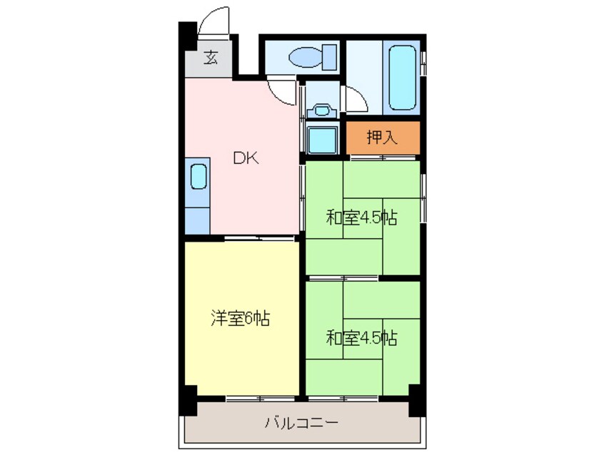 間取図 東海道本線/稲沢駅 徒歩10分 3階 築39年