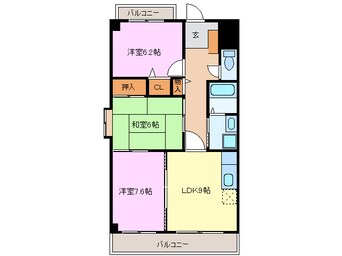 間取図 東海道本線/清洲駅 徒歩13分 2階 築23年