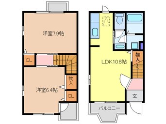 間取図 東海道本線/稲沢駅 徒歩12分 1-2階 築14年