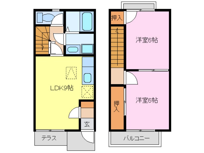 間取図 名鉄名古屋本線/新川橋駅 徒歩12分 1-2階 築21年