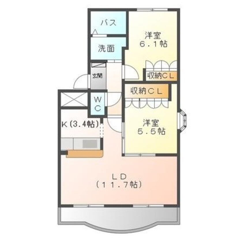 間取図 名鉄津島線･尾西線（須ケ口-弥富）/七宝駅 徒歩3分 2階 築18年