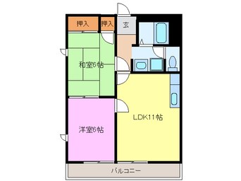 間取図 名鉄津島線･尾西線（須ケ口-弥富）/甚目寺駅 徒歩27分 2階 築34年