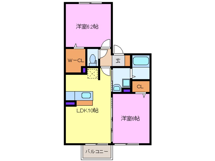 間取図 名古屋市営地下鉄東山線/中村公園駅 バス13分大治役場前下車:停歩4分 2階 築13年