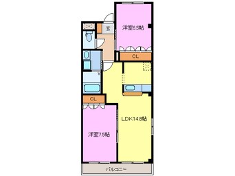 間取図 東海道本線/枇杷島駅 徒歩20分 1階 築13年