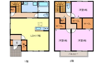 間取図 名鉄名古屋本線/新清洲駅 徒歩11分 1-2階 築13年