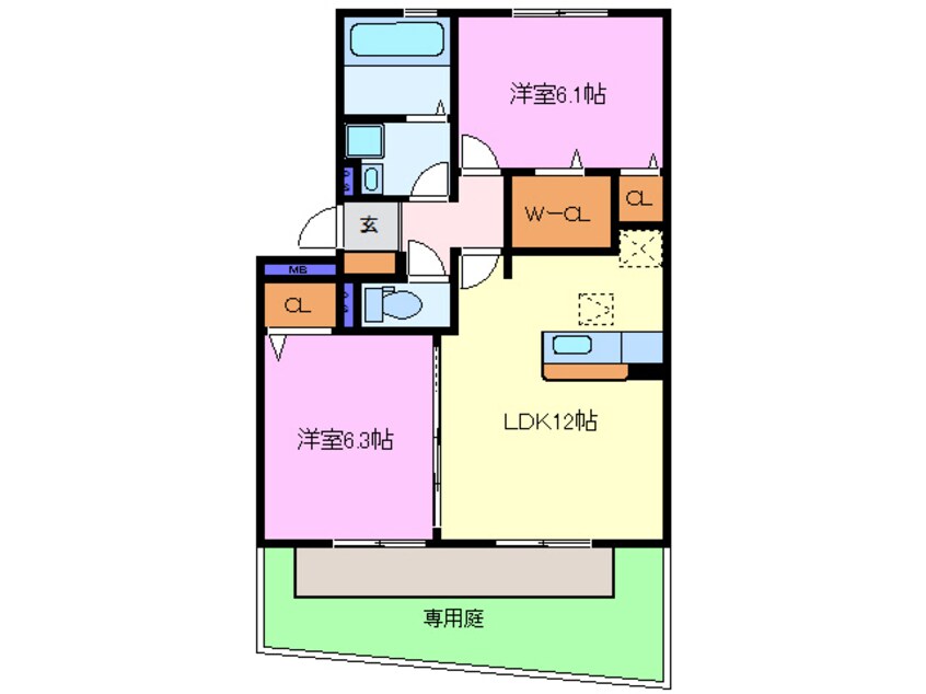 間取図 名鉄津島線･尾西線（須ケ口-弥富）/七宝駅 徒歩20分 1階 築12年