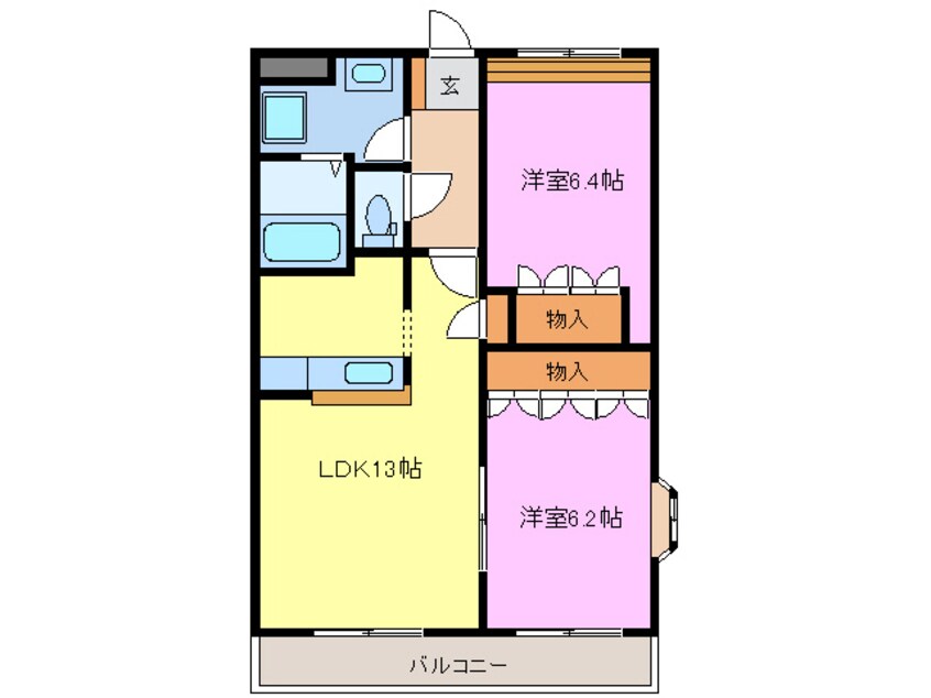 間取図 東海道本線/清洲駅 徒歩9分 1階 築18年